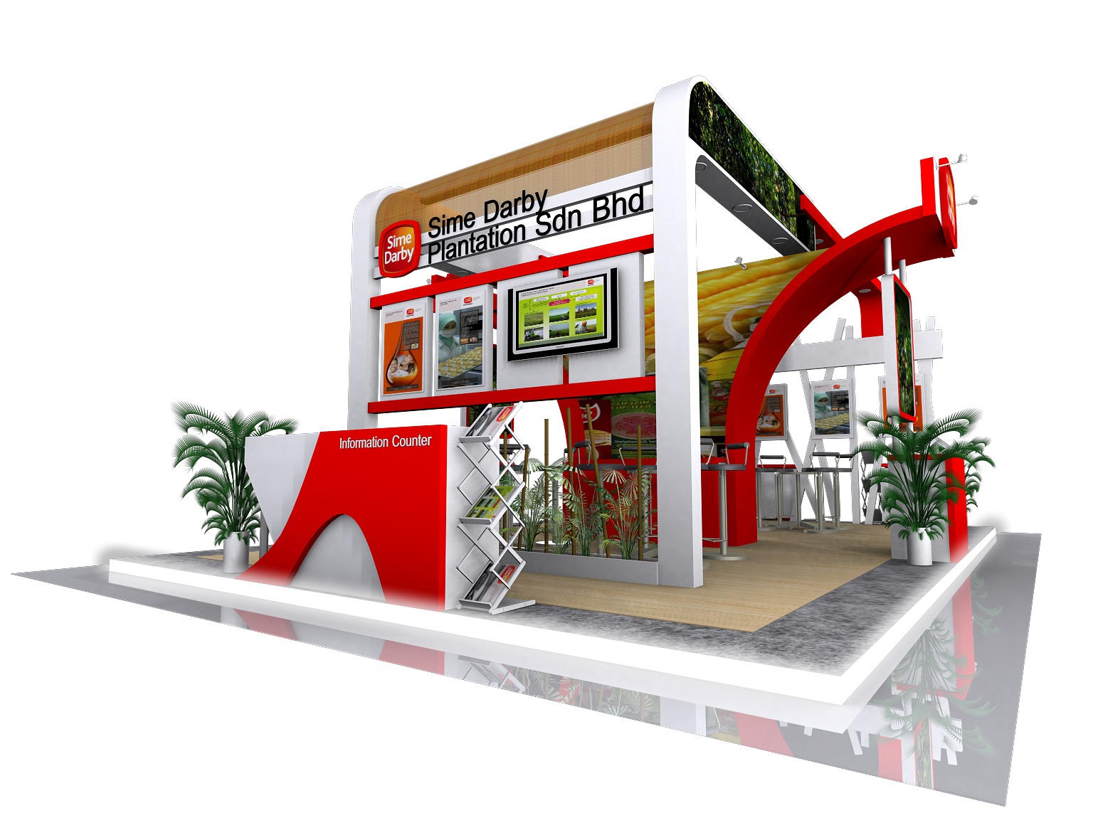 EXHIBITION BOOTH DESIGN Low-poly 3D model_8