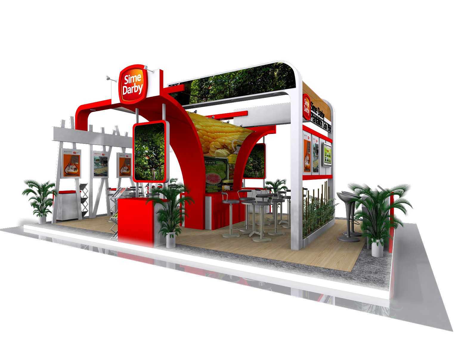 EXHIBITION BOOTH DESIGN Low-poly 3D model_4