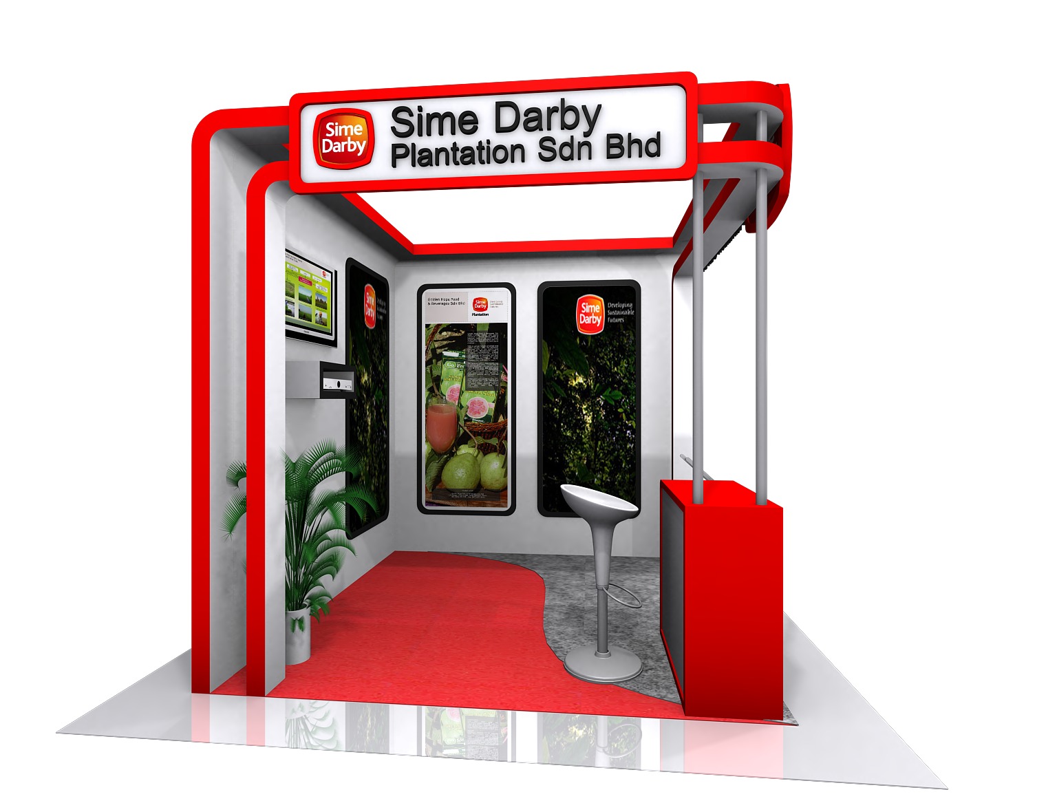 EXHIBITION BOOTH DESIGN Low-poly 3D model_3