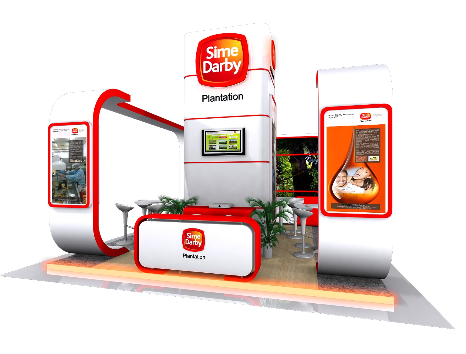 EXHIBITION BOOTH DESIGN Low-poly 3D model_1