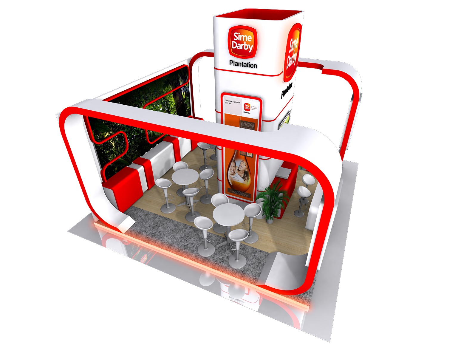 EXHIBITION BOOTH DESIGN Low-poly 3D model_16