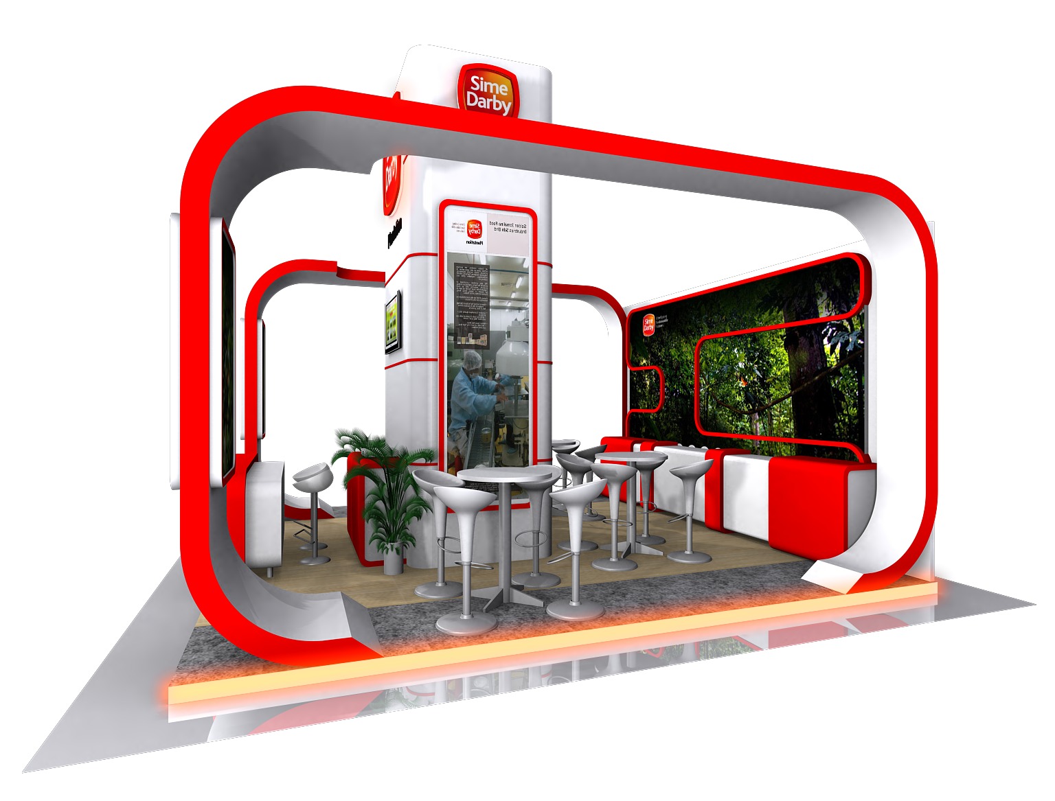 EXHIBITION BOOTH DESIGN Low-poly 3D model_9