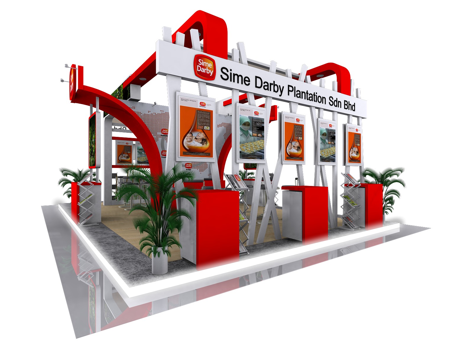 EXHIBITION BOOTH DESIGN Low-poly 3D model_12