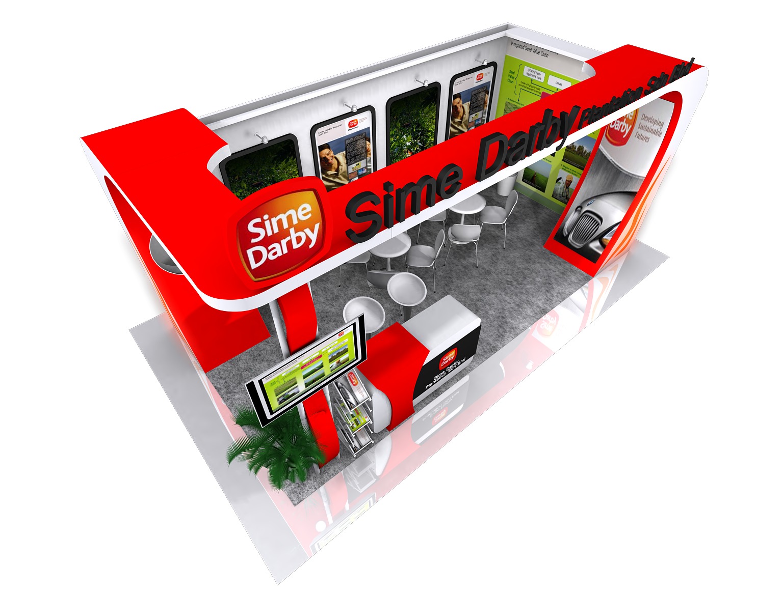 EXHIBITION BOOTH DESIGN Low-poly 3D model_14