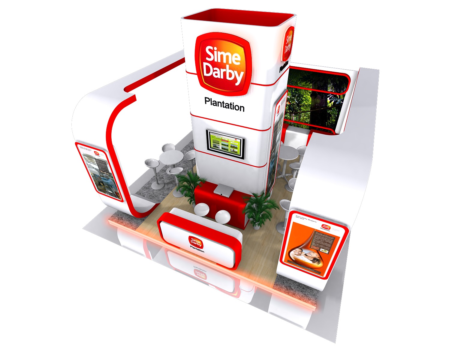 EXHIBITION BOOTH DESIGN Low-poly 3D model_13