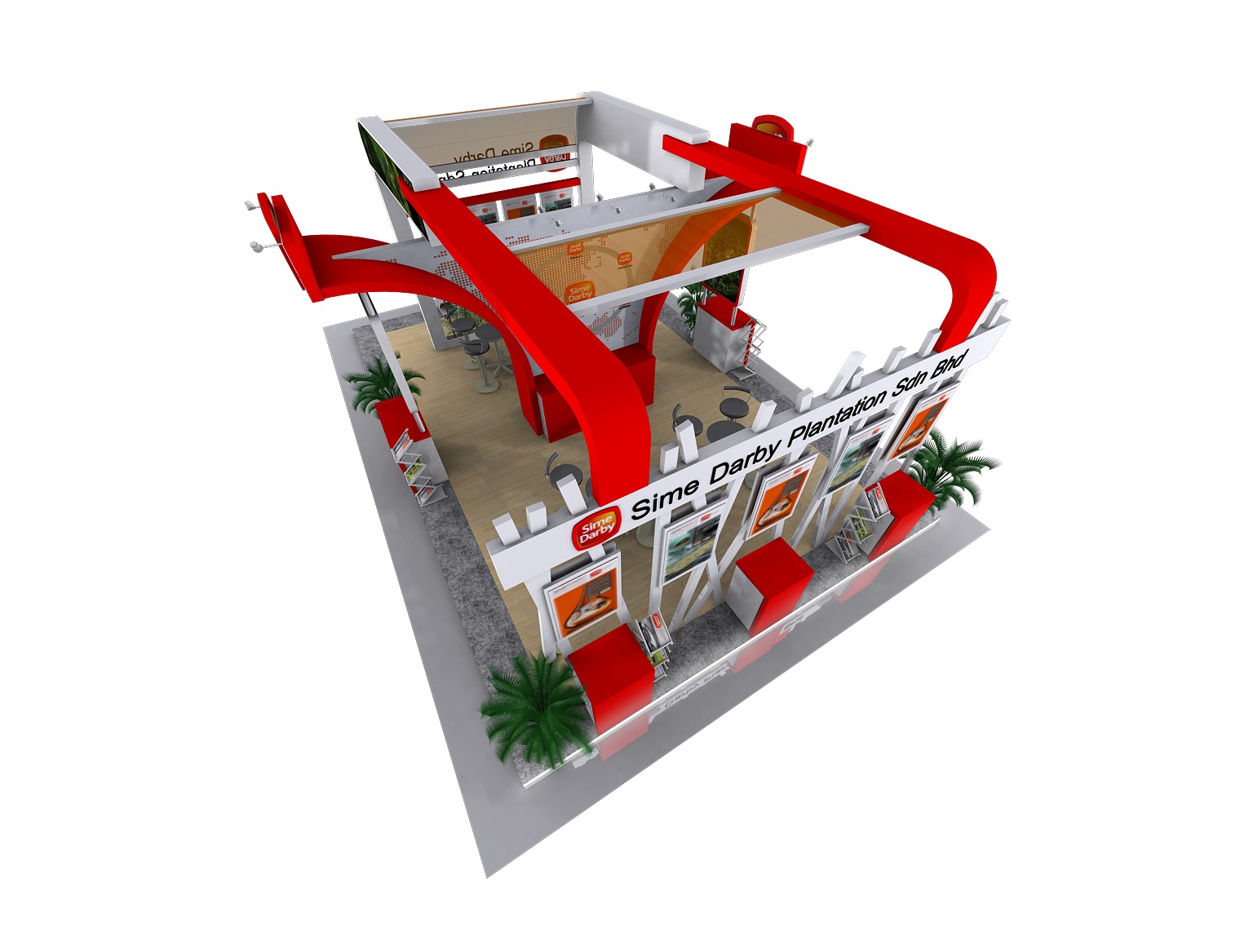 EXHIBITION BOOTH DESIGN Low-poly 3D model_17