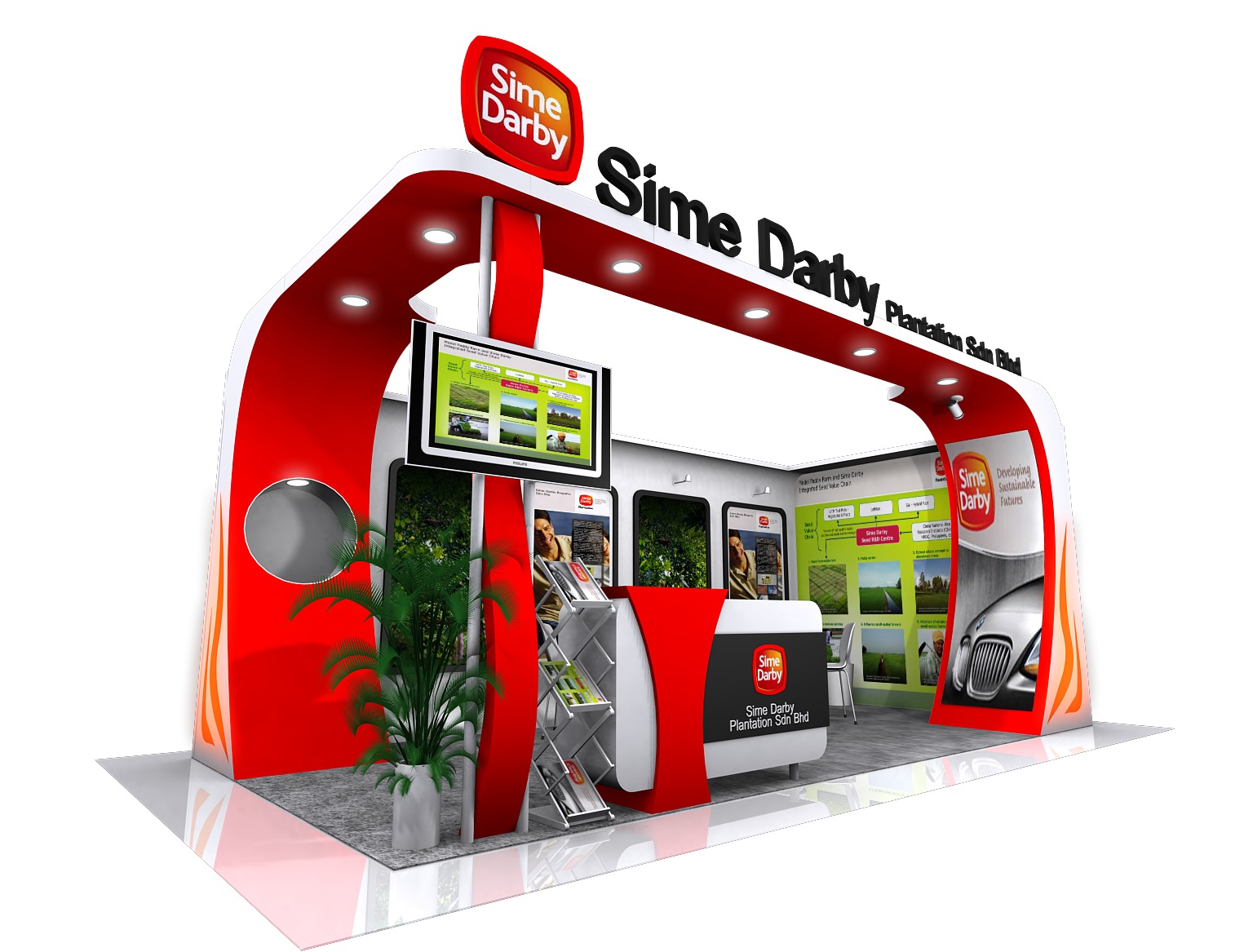 EXHIBITION BOOTH DESIGN Low-poly 3D model_6