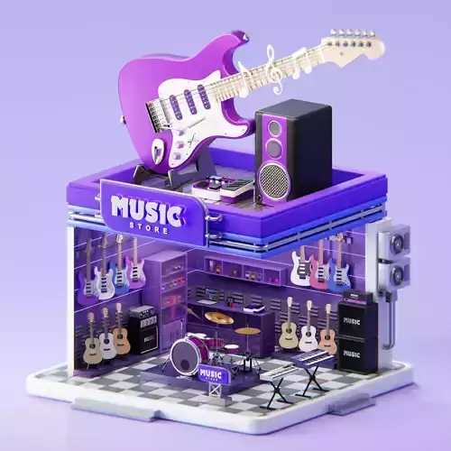Isometric Music Equipment Store