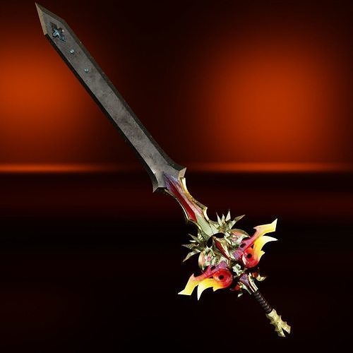 Epic Soldier Sword Low-poly 3D model