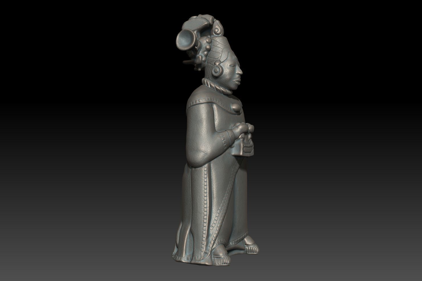 Ancient Mayan Statue 10 241227 3D print model_3