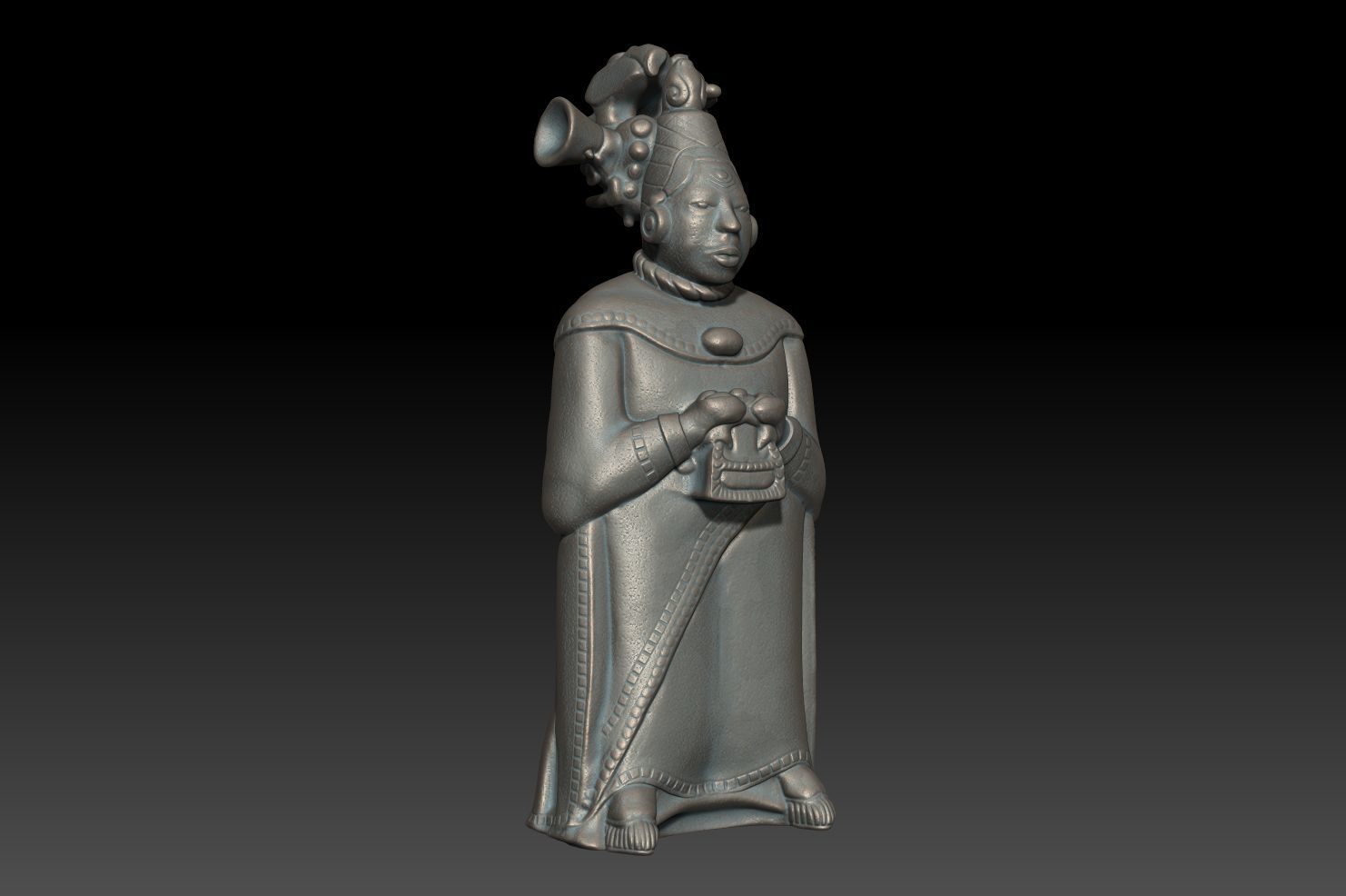 Ancient Mayan Statue 10 241227 3D print model_2