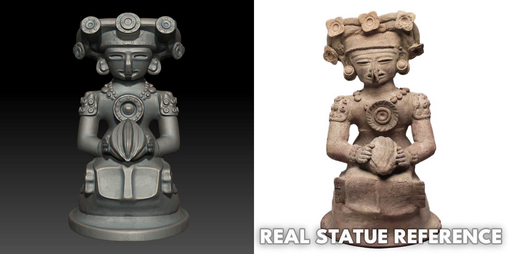 Ancient Mayan Statue 09 241227 3D print model_1