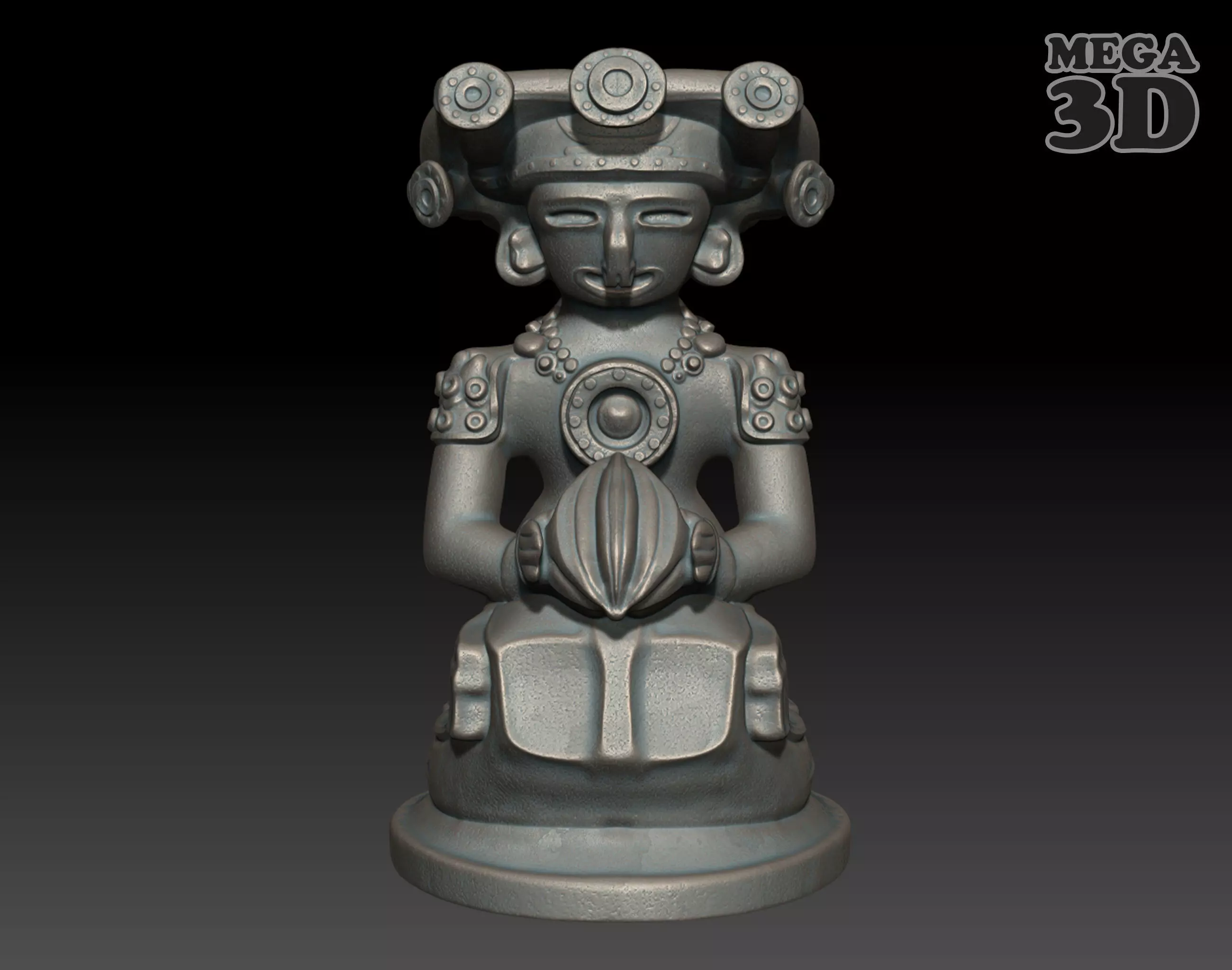 Ancient Mayan Statue 09 241227 3D print model_0