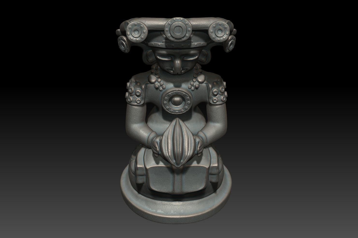 Ancient Mayan Statue 09 241227 3D print model_6