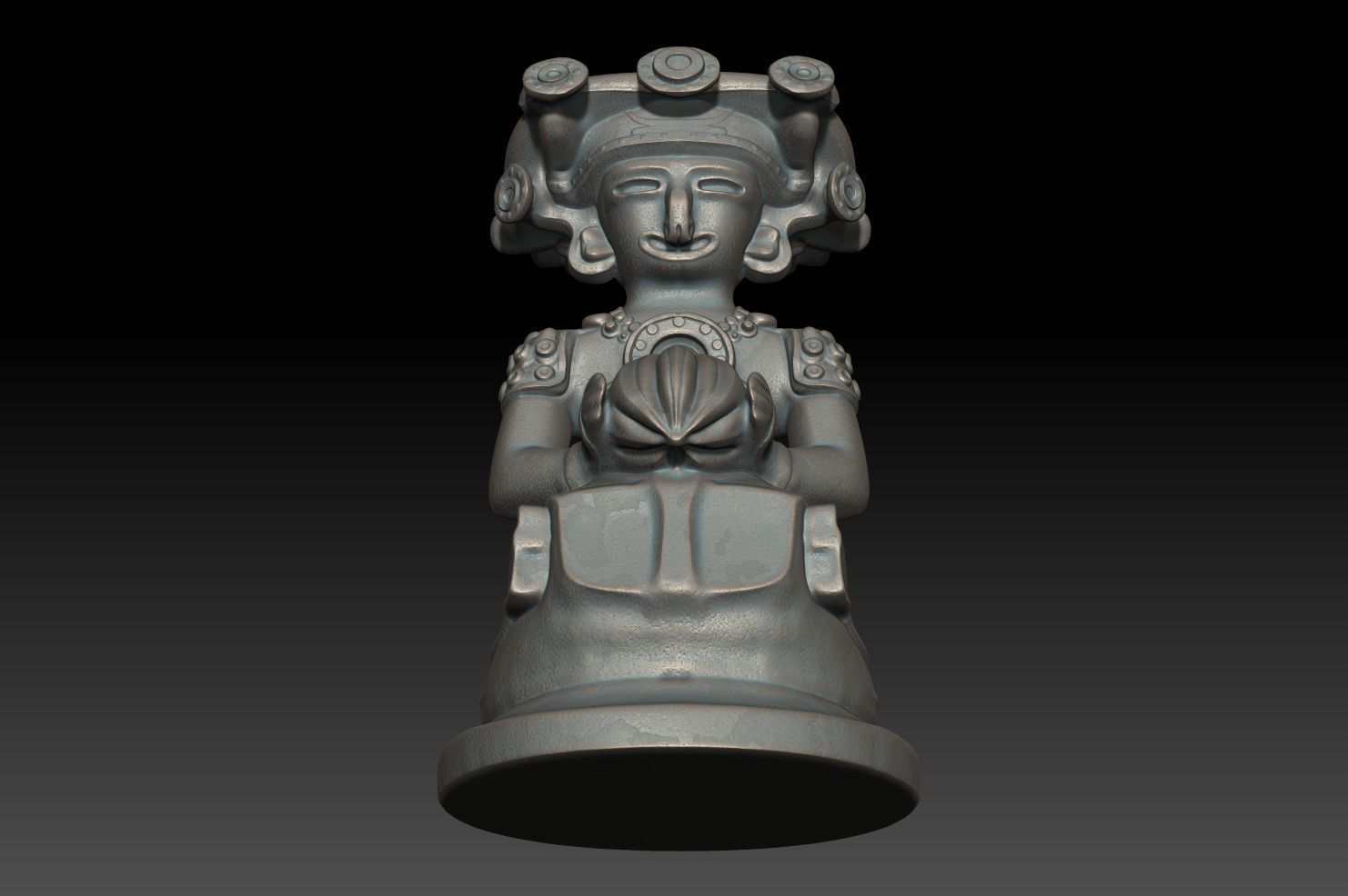 Ancient Mayan Statue 09 241227 3D print model_5