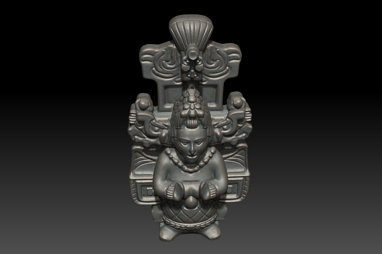 Ancient Mayan Statue 08 241227 3D print model_6