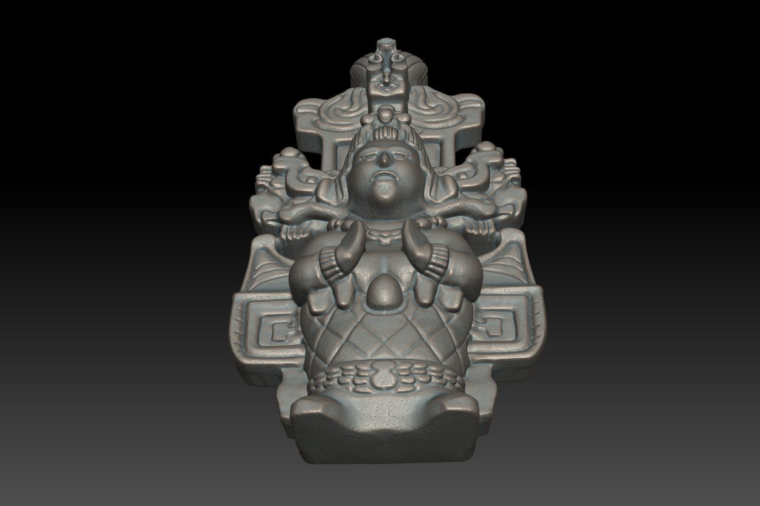 Ancient Mayan Statue 08 241227 3D print model_5