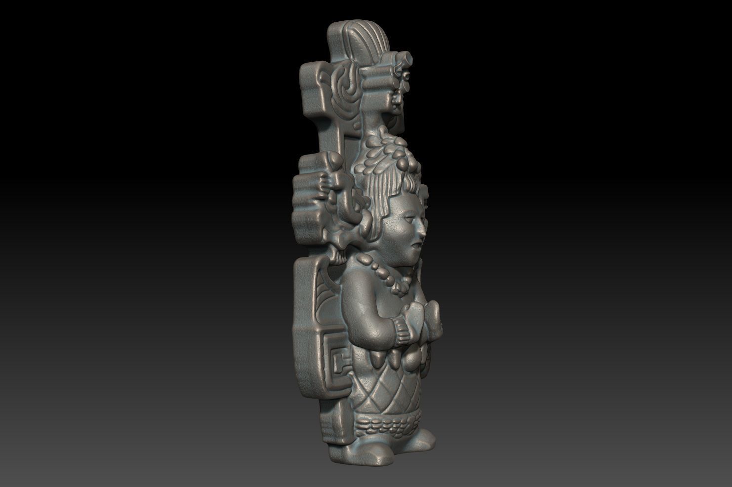 Ancient Mayan Statue 08 241227 3D print model_3