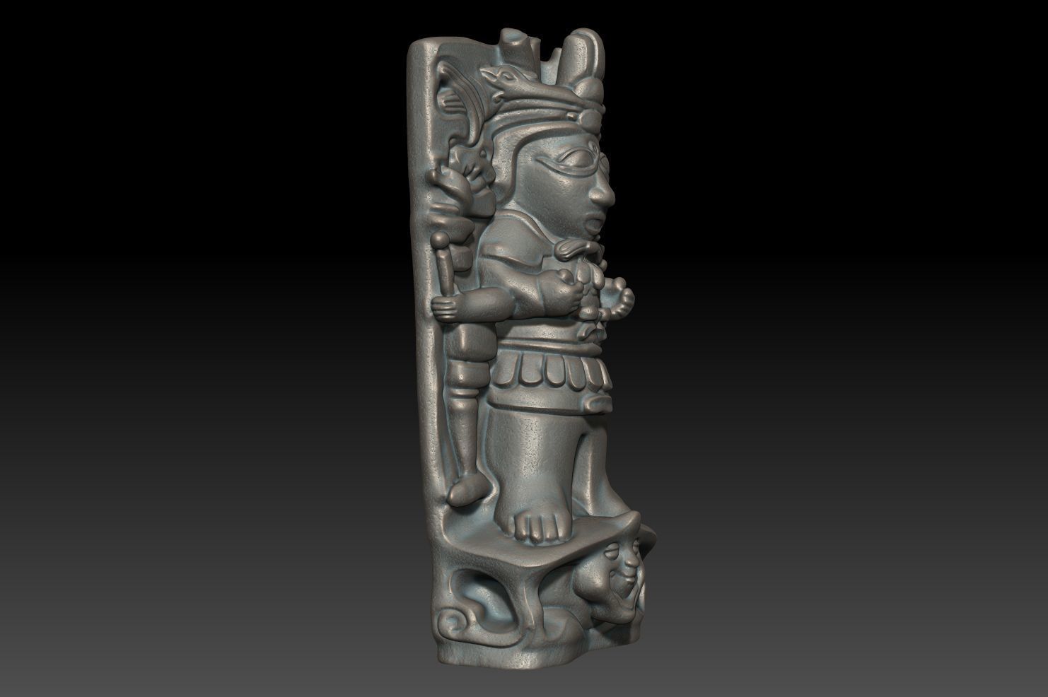 Ancient Mayan Statue 07 241227 3D print model_3