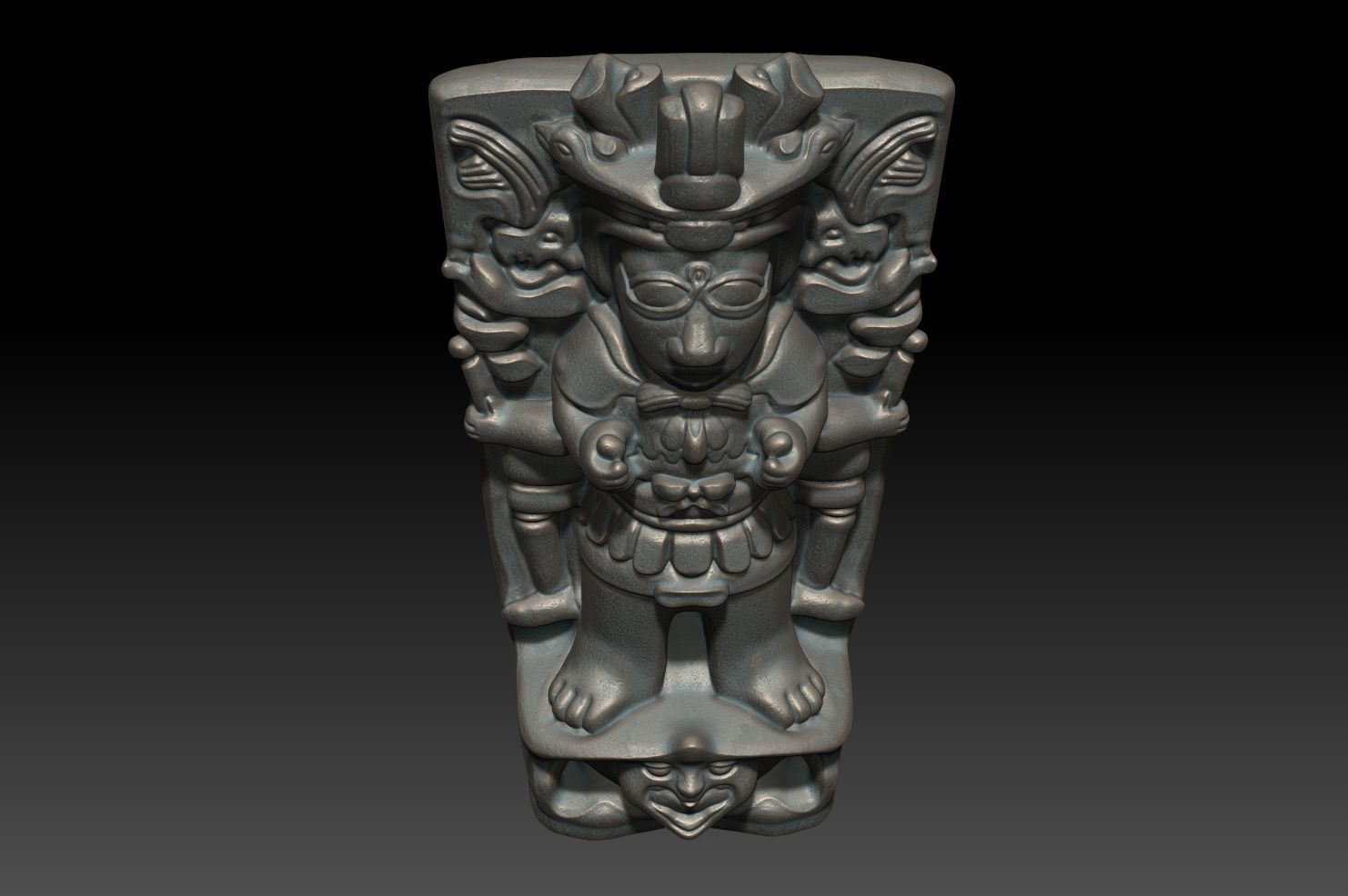 Ancient Mayan Statue 07 241227 3D print model_6