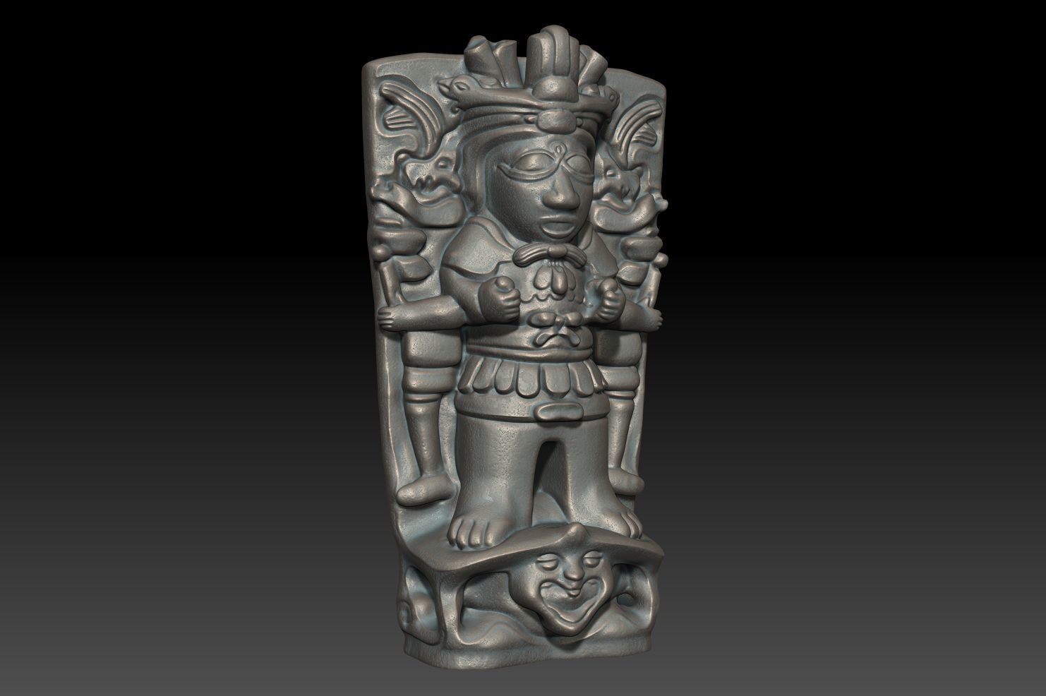 Ancient Mayan Statue 07 241227 3D print model_2