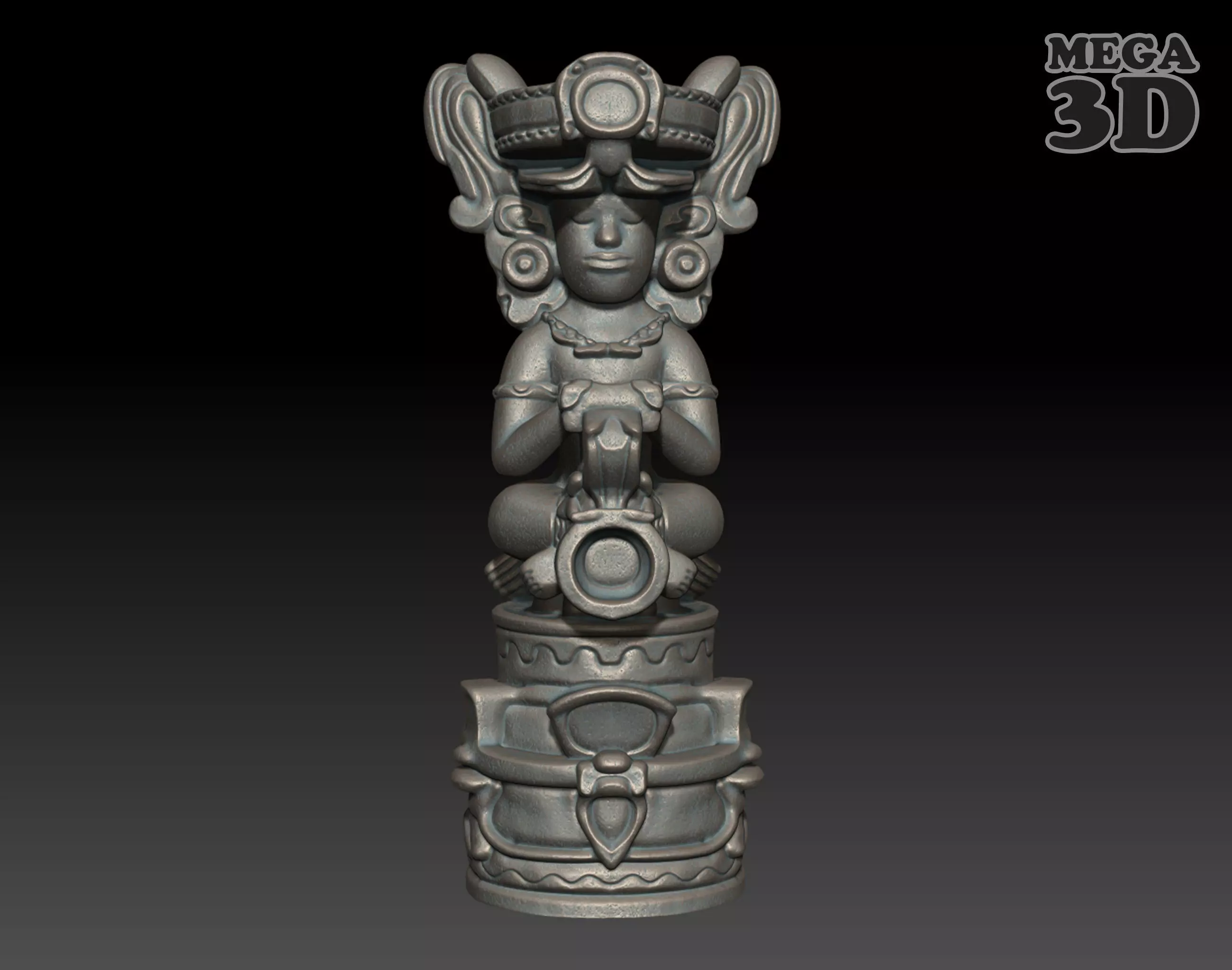Ancient Mayan Statue 05 241227 3D print model_0