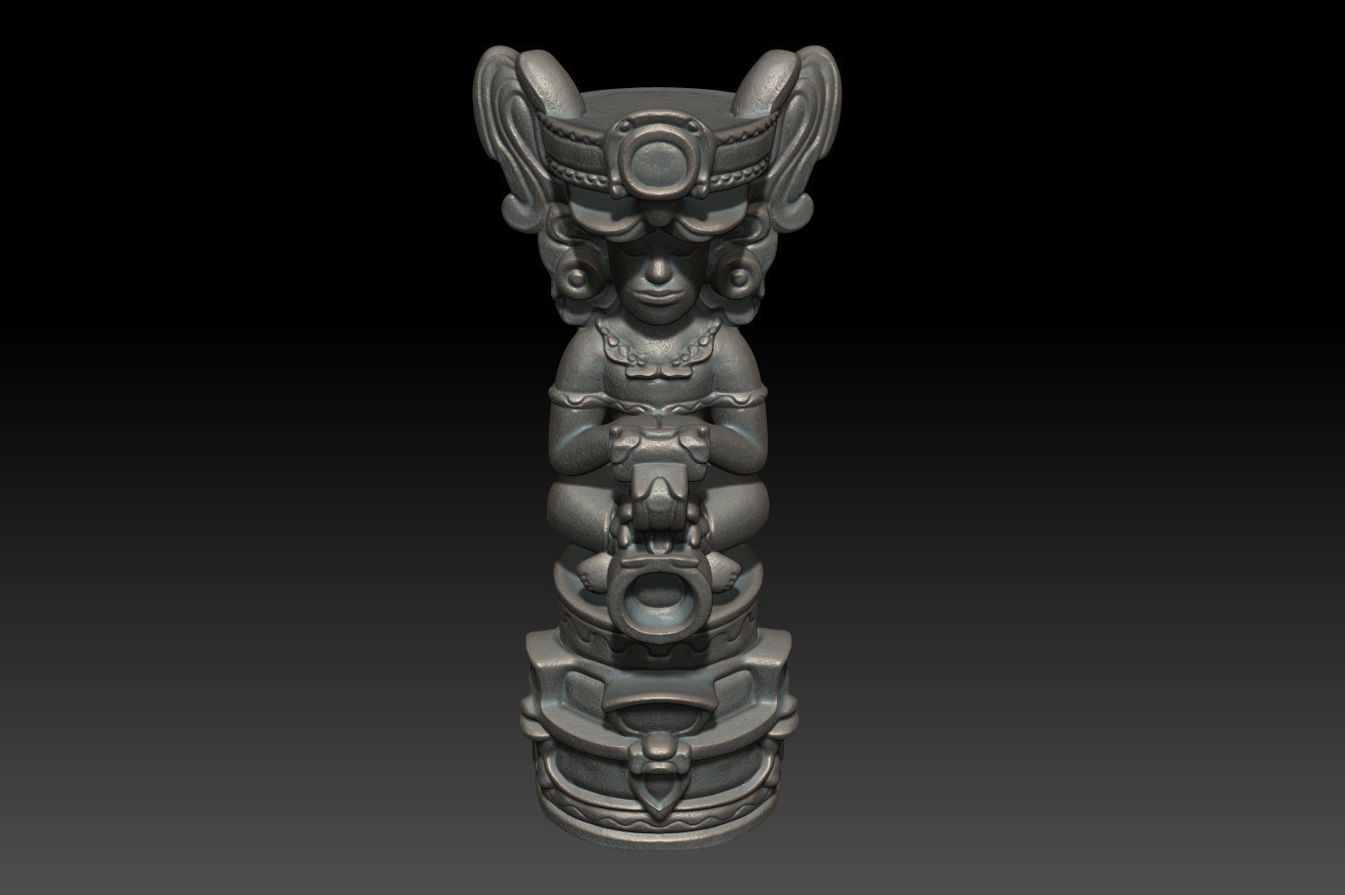 Ancient Mayan Statue 05 241227 3D print model_6
