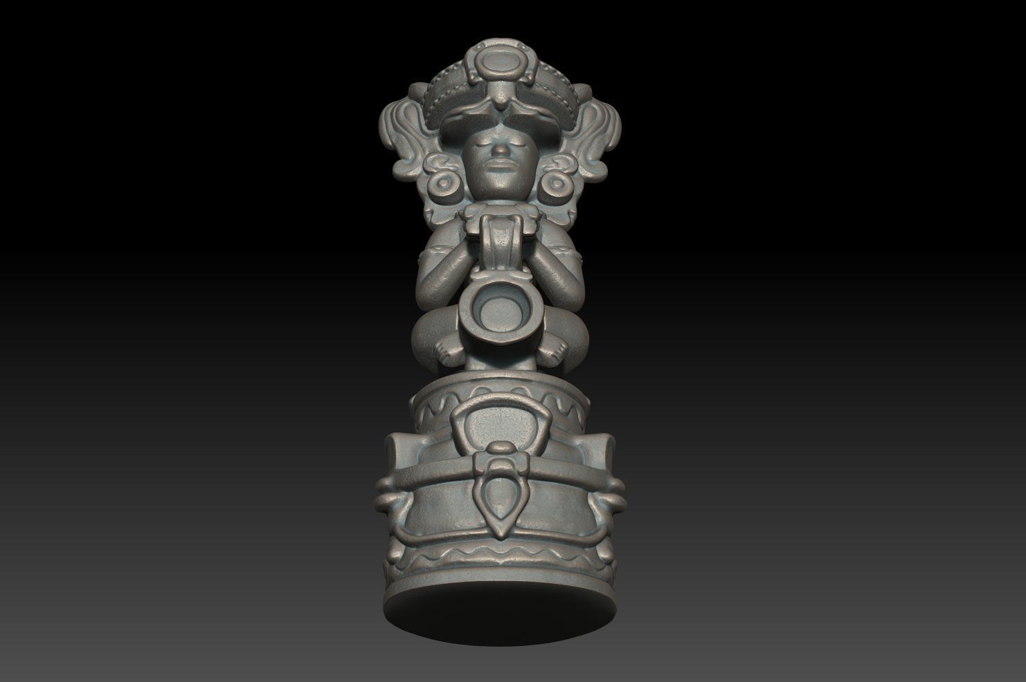Ancient Mayan Statue 05 241227 3D print model_5