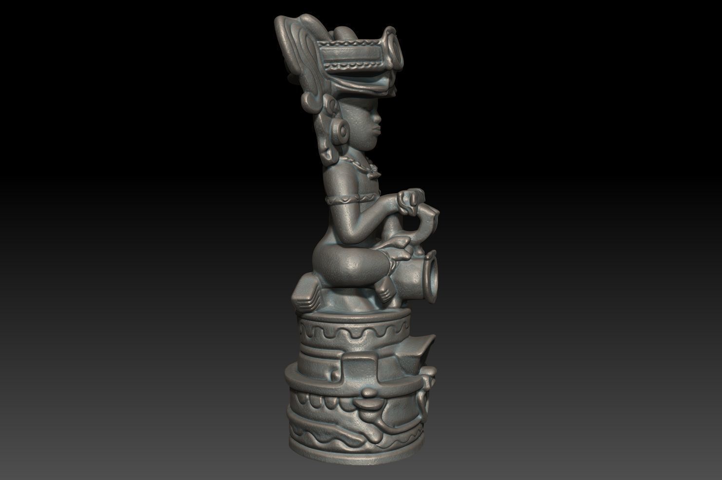 Ancient Mayan Statue 05 241227 3D print model_3