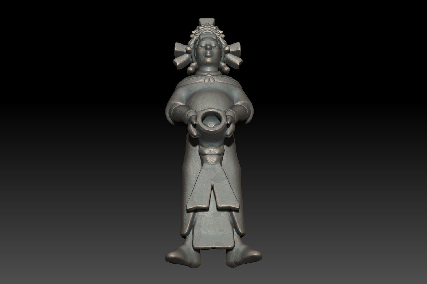 Ancient Mayan Statue 02 241227 3D print model_5