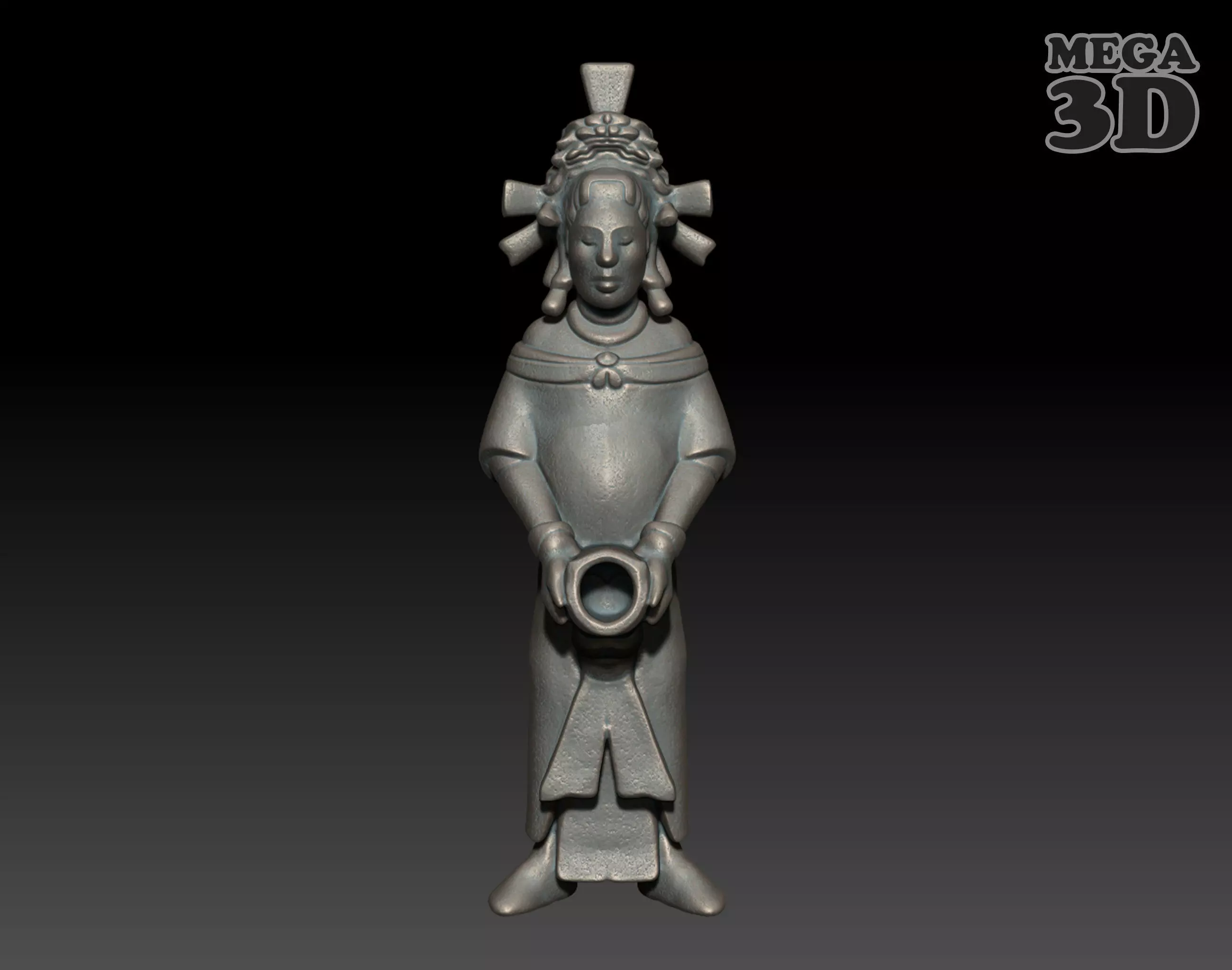 Ancient Mayan Statue 02 241227 3D print model_0