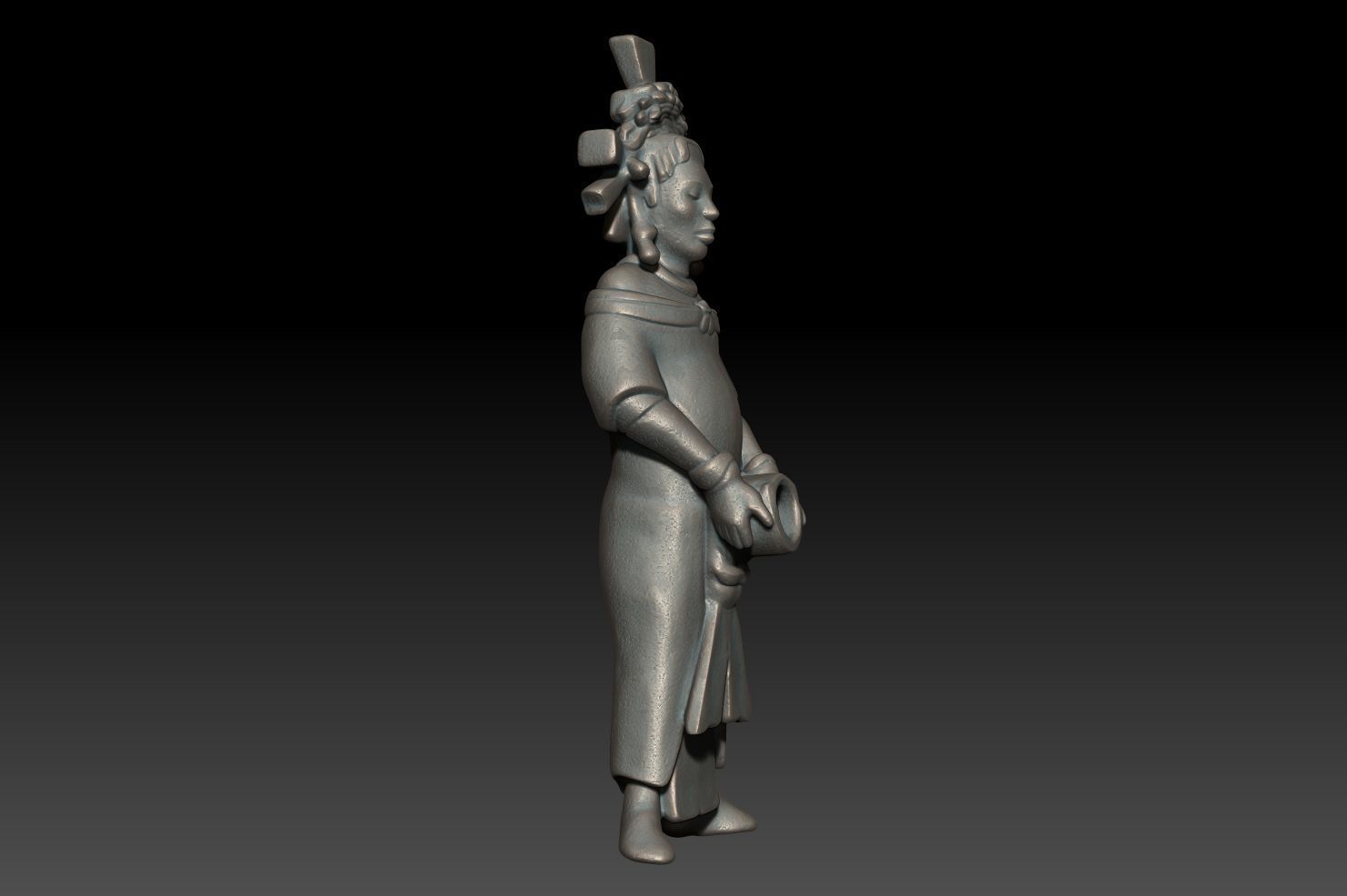 Ancient Mayan Statue 02 241227 3D print model_3