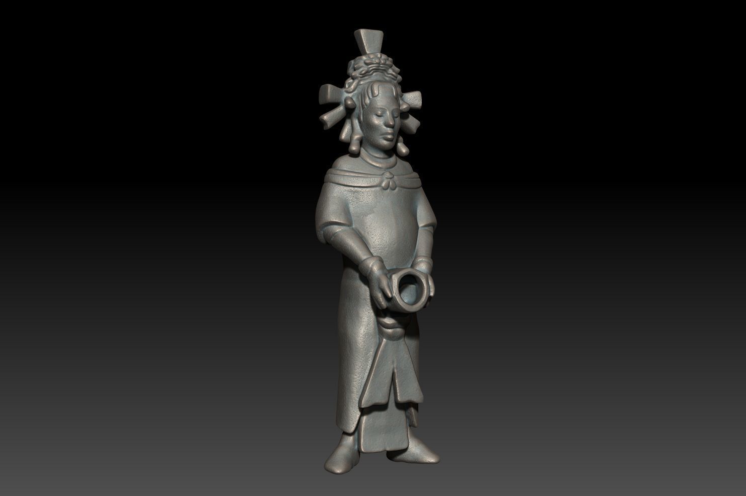 Ancient Mayan Statue 02 241227 3D print model_2