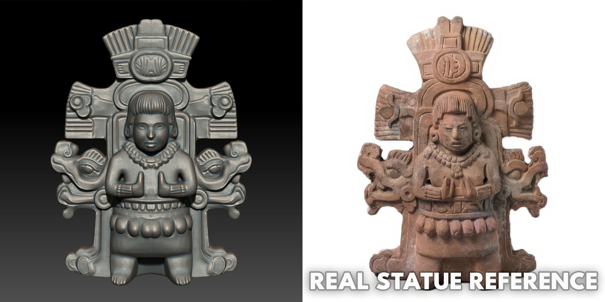 Ancient Mayan Statue 01 241227 3D print model_1