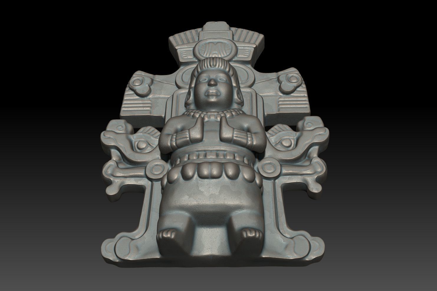 Ancient Mayan Statue 01 241227 3D print model_5