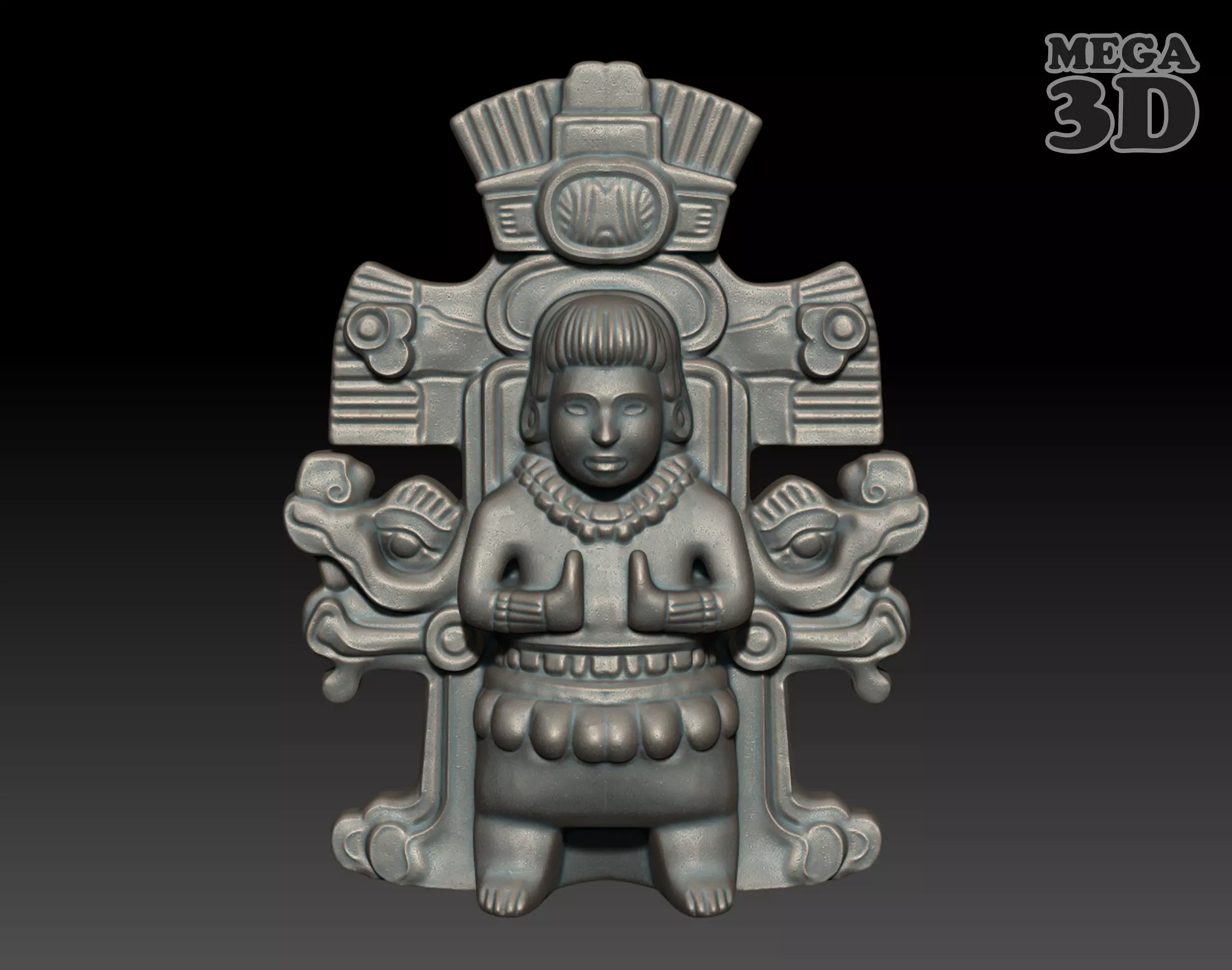 Ancient Mayan Statue 01 241227 3D print model_0