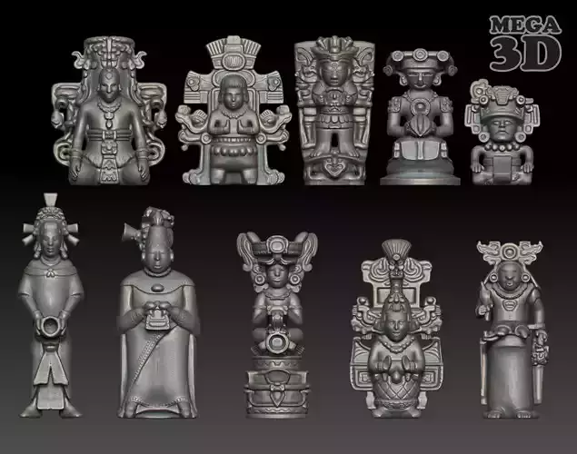 Ancient Mayan Statue Collection 241227