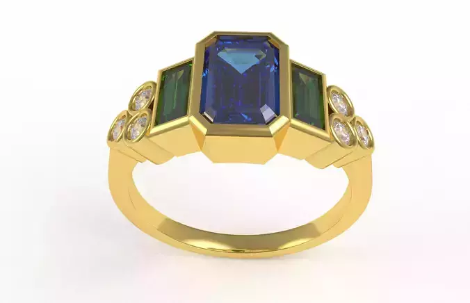 Multi Stone Solitaire Ring