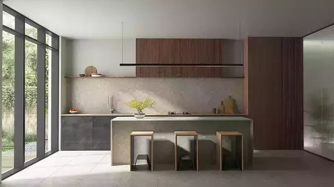 Modern dining room kitchen interior
