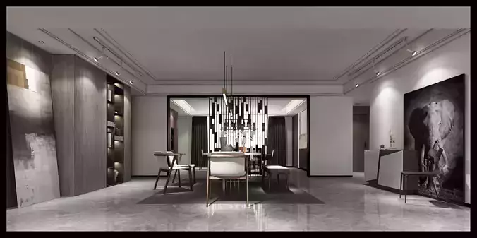 Modern dining room kitchen interior