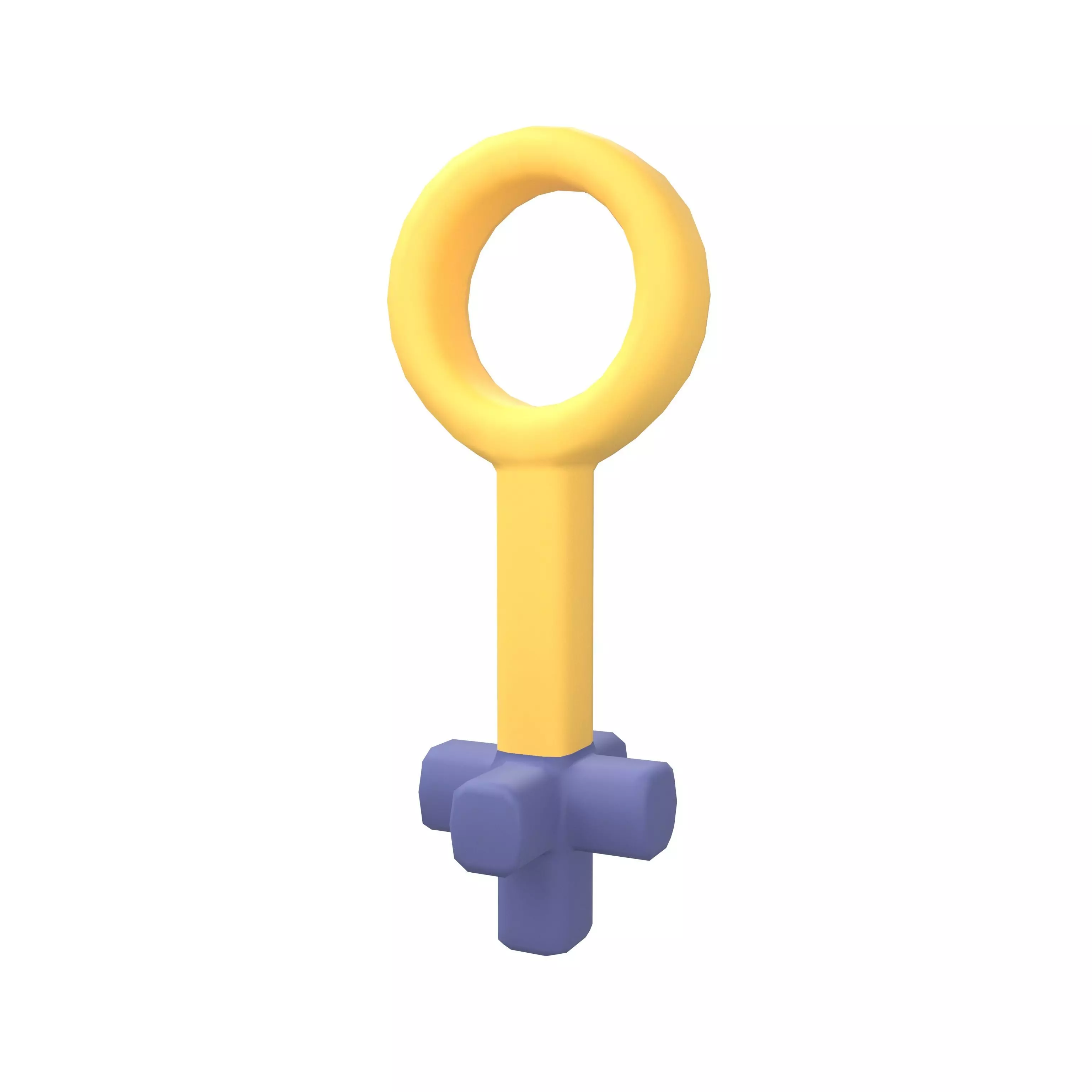Key V2 001 Low-poly 3D model_0