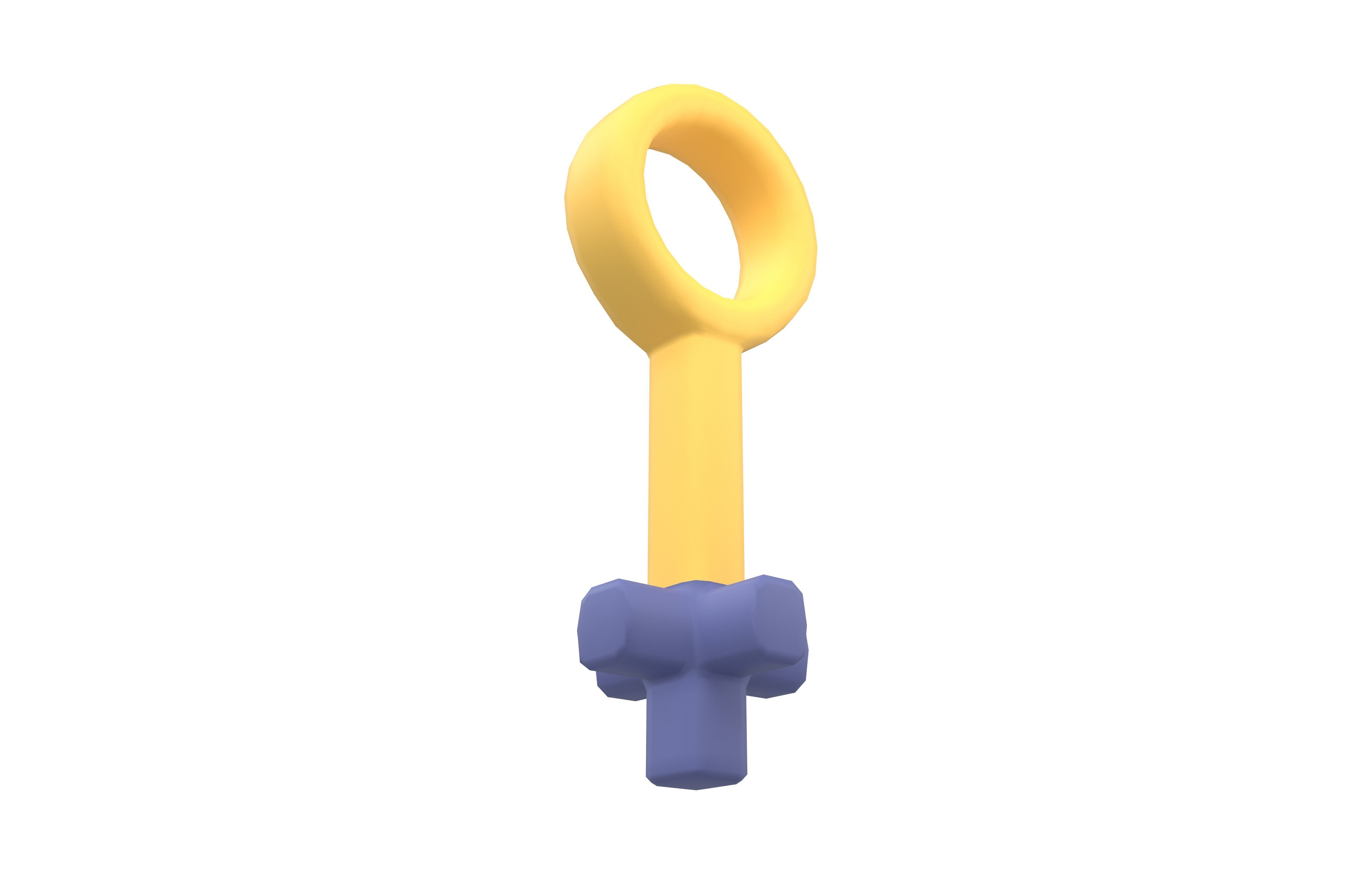 Key V2 001 Low-poly 3D model_2