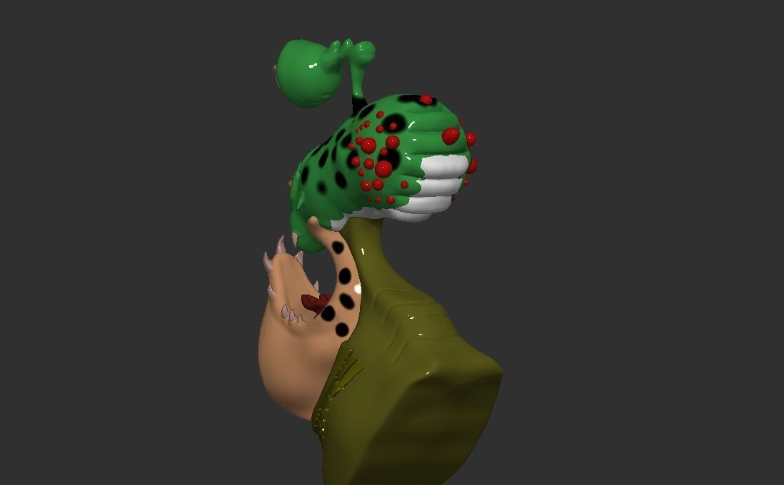 Alien Slug Lord Low-poly 3D model_2