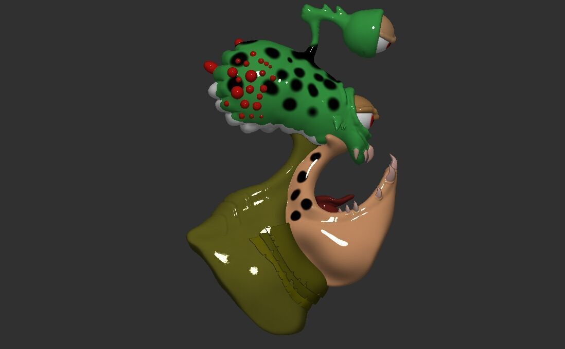 Alien Slug Lord Low-poly 3D model_1