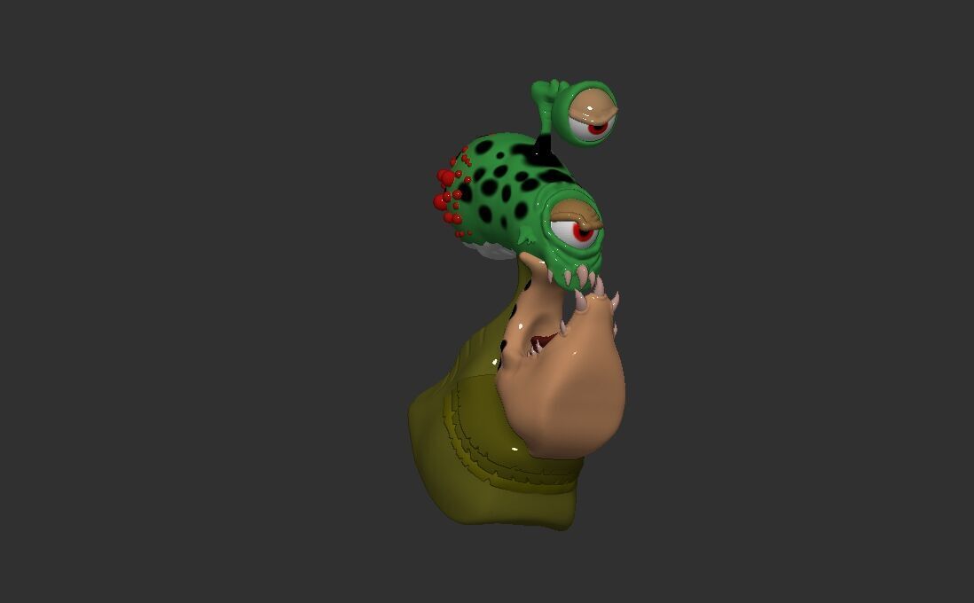 Alien Slug Lord Low-poly 3D model_3