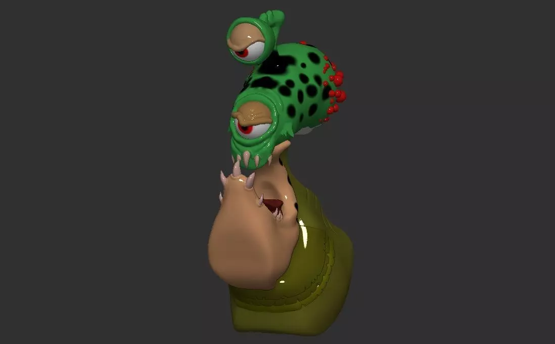 Alien Slug Lord Low-poly 3D model_0