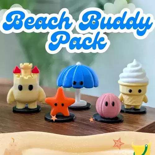 Beach Buddy Pack for Board Game Tokens 3D print model
