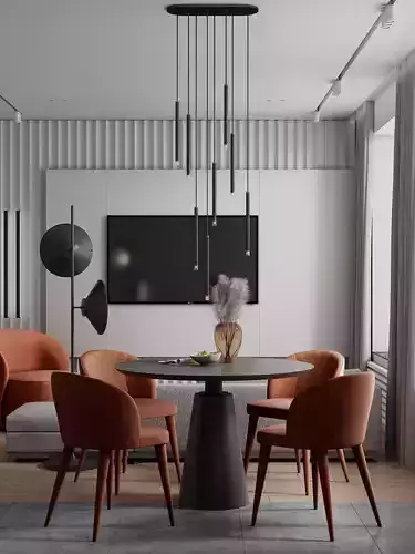 Modern dining room kitchen interior