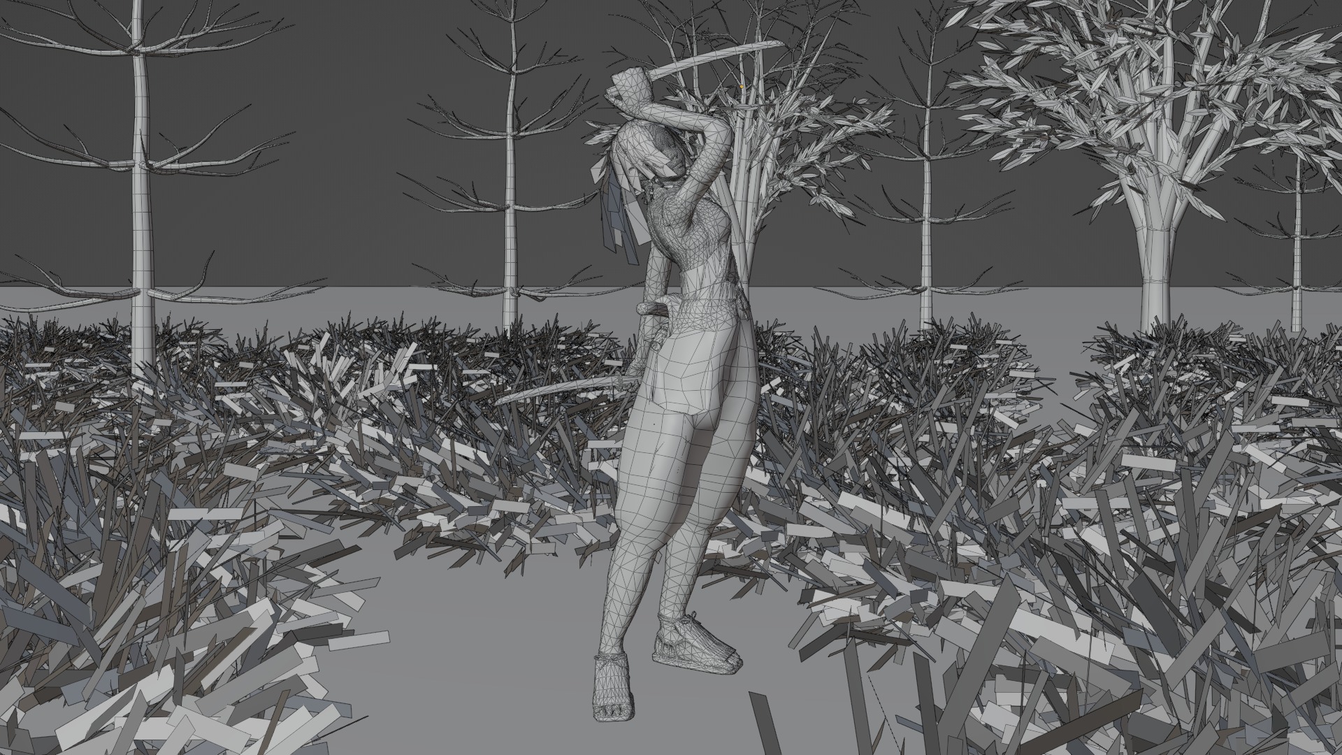 Ayame Tenchu Game Ready Rigged 3D Character Low-poly 3D model_15