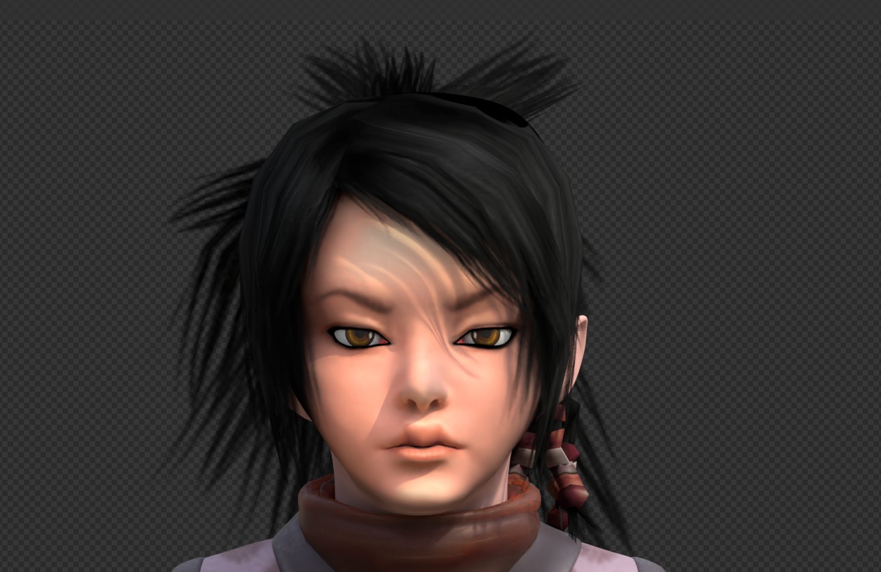 Ayame Tenchu Game Ready Rigged 3D Character Low-poly 3D model_10